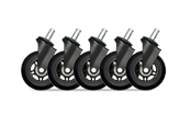 Gamer Stol - DUTZO Premium 3" universal gummihjul til alle stol typer - Sort - Gummi - DGCA-75MMRBWU-BK