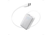 Powerbank - Anker Nano Power Bank (10K 45W Built-In Retractable USB-C Cable) - White - 10000 mAh - A1638H21