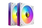Kabinet Køler - DUTZO INF 120 PWM ARGB Reverse (2-pack) - Kabinet køler - 120mm - Hvid med RGB LED lys - 28 dBA - 8501029