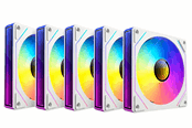 Kabinet Køler - DUTZO INF 120 PWM ARGB (5-pack) - Kabinet køler - 120mm - Hvid med RGB LED lys - 28 dBA - 8501027