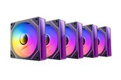 Kabinet Køler - DUTZO INF 120 PWM ARGB Reverse (5-pack) - Kabinet køler - 120mm - Sort med RGB LED lys - 28 dBA - 8501027